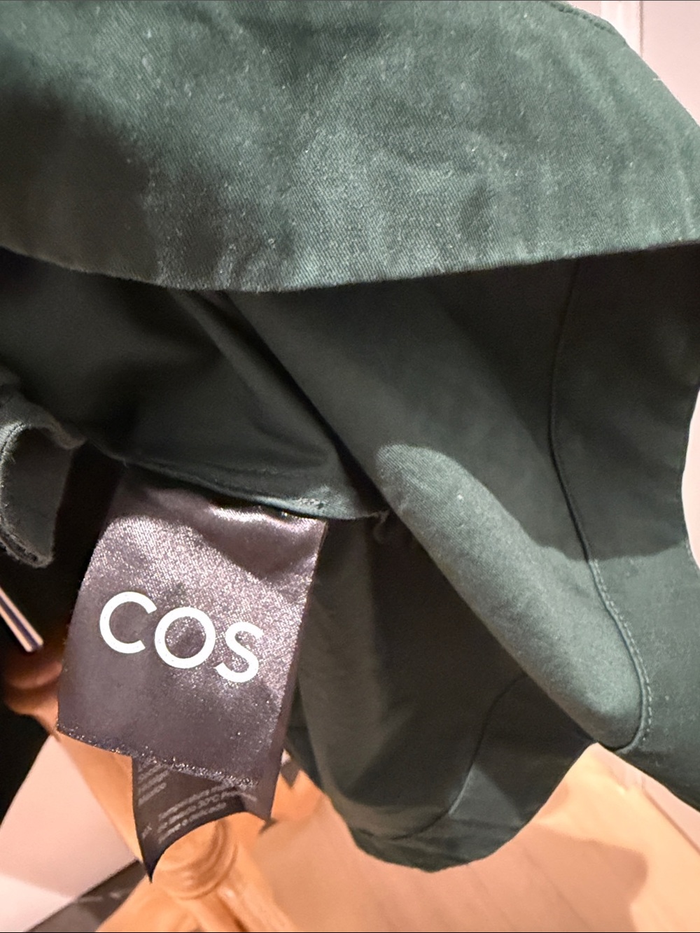 COS Forest Green Pleated-Sleeve Midi Dress - Picture 10 of 10